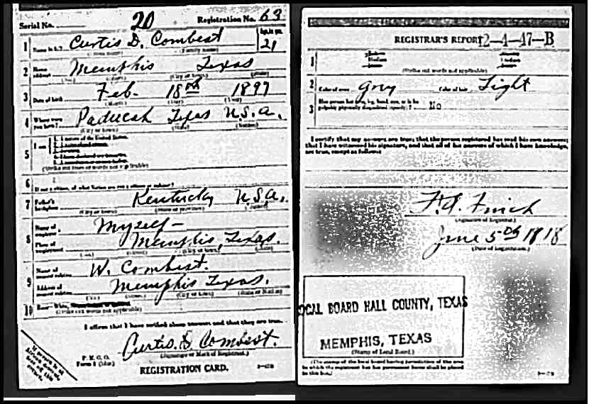 Casey County Families WWI Registration Cards